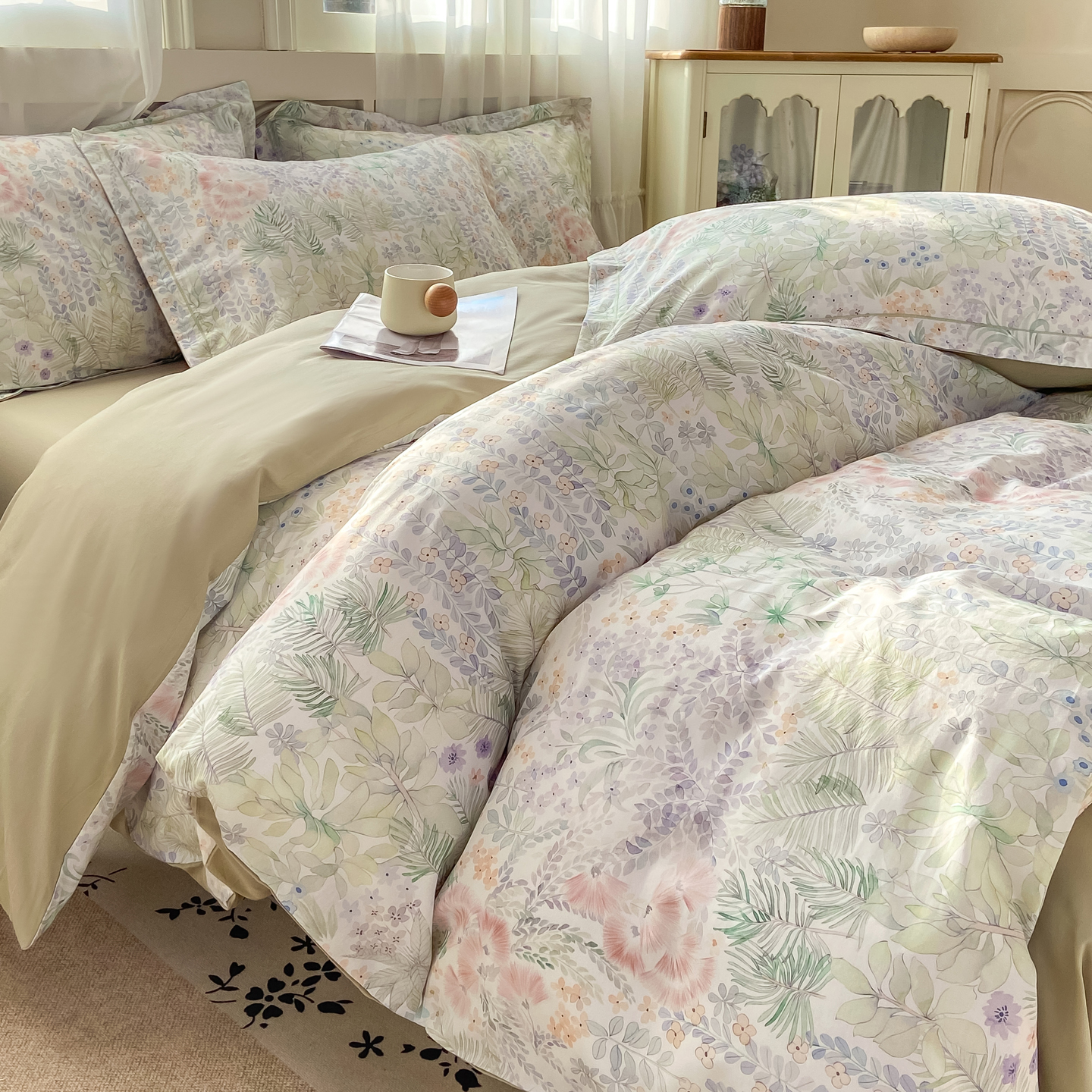 2026新款40支全棉花卉13376数码印花四件套-第一批 绮花瑶