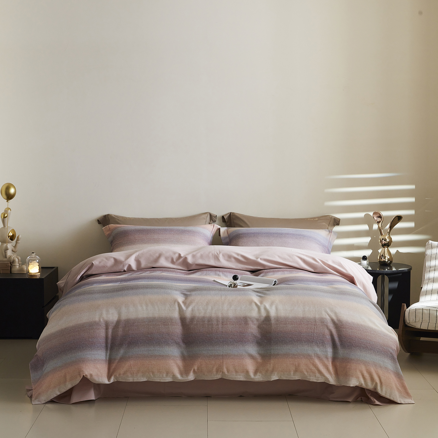 2025新款秋冬全棉生态磨毛四件套 简希-豆沙