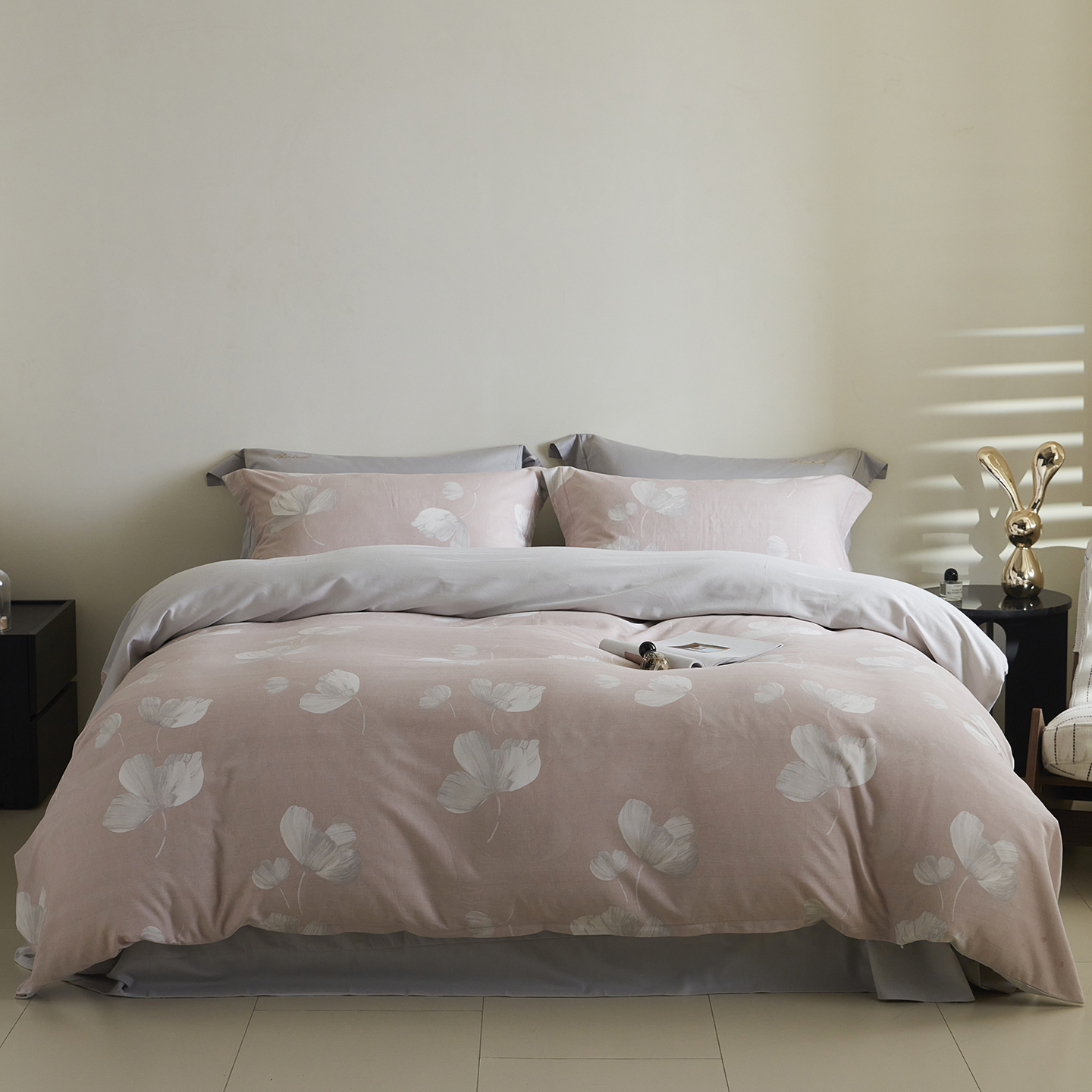 2025新款秋冬全棉生态磨毛四件套 如梦粉