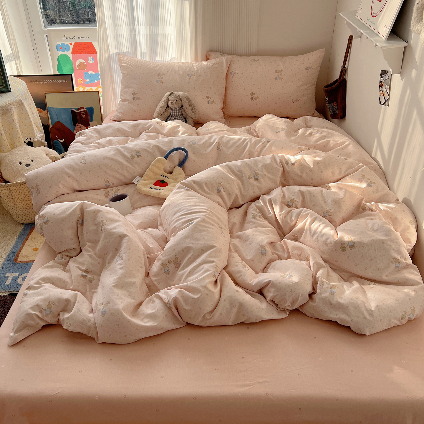 2026春夏新款40支全棉13372卡通四件套 小玩家