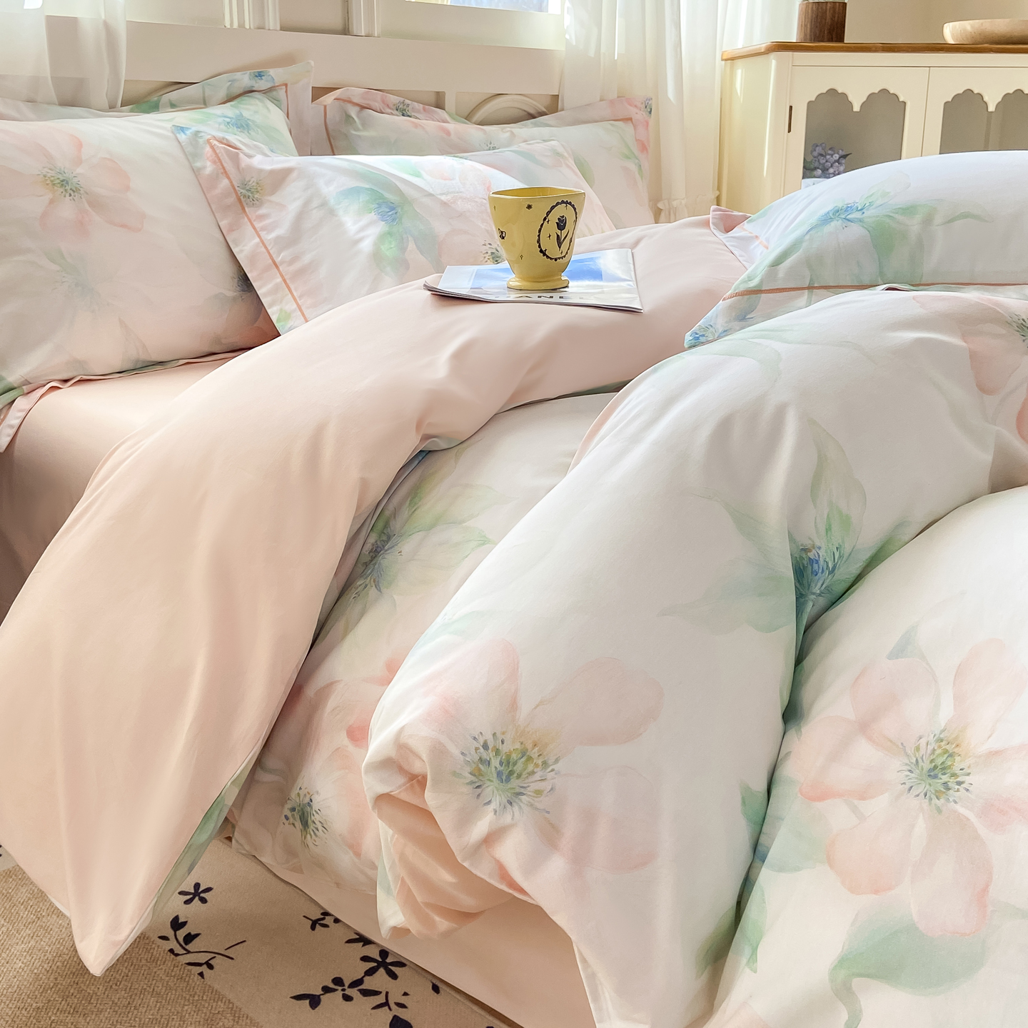 2026新款40支全棉花卉13376数码印花四件套-第一批 晓城时光