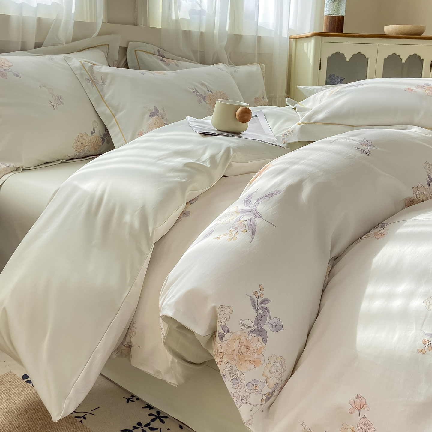 2026新款40支全棉花卉13376数码印花四件套-第一批 小时光