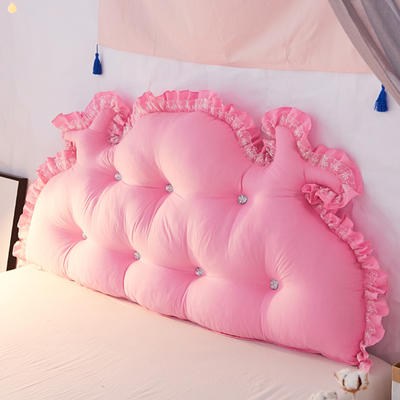 韩版磨毛布纯色床头靠垫床头抱枕双人大靠背可拆洗 1.5米 粉黛粉
