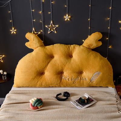 2019新款兔兔绒卡通造型床头靠垫 1.5m 黄色