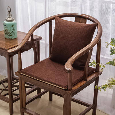 中式红木沙发坐垫办公室椅子垫子太师椅餐椅垫茶椅垫圈椅座垫定制 坐垫38*44厚3cm 绅士咖