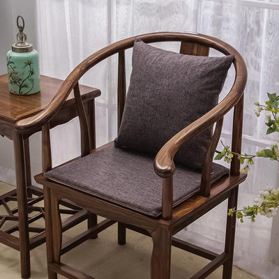 中式红木沙发坐垫办公室椅子垫子太师椅餐椅垫茶椅垫圈椅座垫定制 坐垫38*44厚3cm 苍耳褐