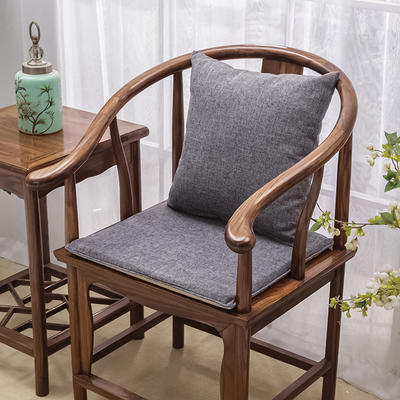 中式红木沙发坐垫办公室椅子垫子太师椅餐椅垫茶椅垫圈椅座垫定制 坐垫38*44厚3cm 气质灰