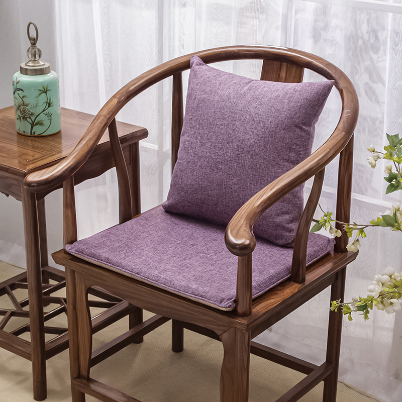 中式红木沙发坐垫办公室椅子垫子太师椅餐椅垫茶椅垫圈椅座垫定制 坐垫38*44厚3cm 熏衣紫