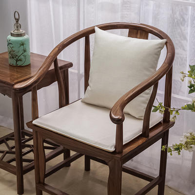 中式红木沙发坐垫办公室椅子垫子太师椅餐椅垫茶椅垫圈椅座垫定制 坐垫38*44厚3cm 象牙白