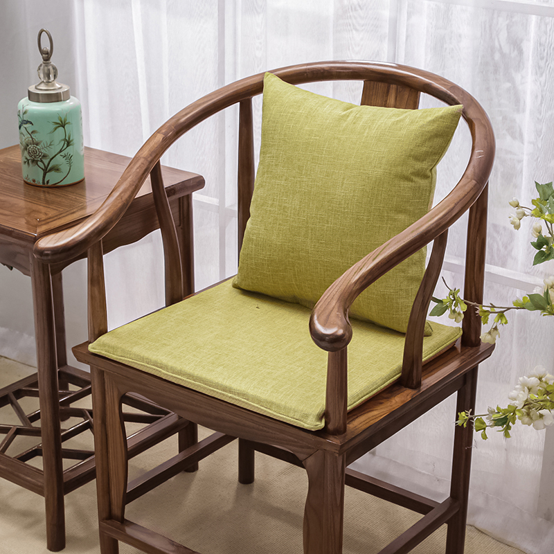中式红木沙发坐垫办公室椅子垫子太师椅餐椅垫茶椅垫圈椅座垫定制 坐垫38*44厚3cm 抹茶绿