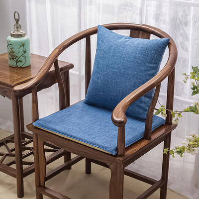 中式红木沙发坐垫办公室椅子垫子太师椅餐椅垫茶椅垫圈椅座垫定制 坐垫38*44厚3cm 宝石蓝