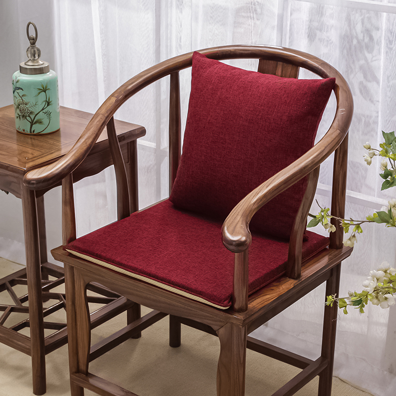 中式红木沙发坐垫办公室椅子垫子太师椅餐椅垫茶椅垫圈椅座垫定制 坐垫38*44厚3cm 玛瑙红
