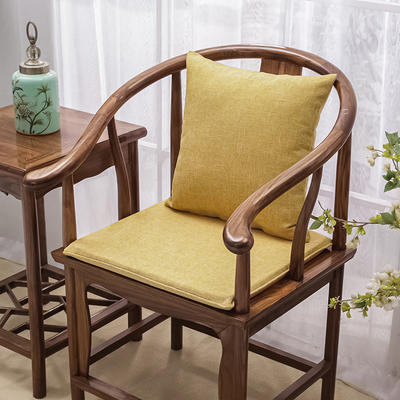 中式红木沙发坐垫办公室椅子垫子太师椅餐椅垫茶椅垫圈椅座垫定制 坐垫38*44厚3cm 赤金黄