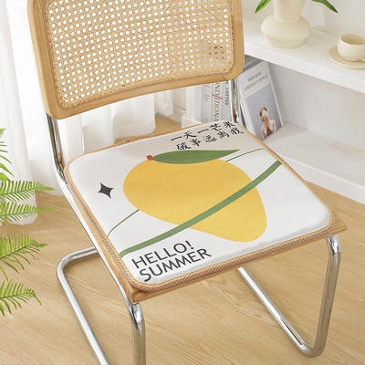 2024新款数码印花冰丝椅垫坐垫夏天透气舒适办公室坐垫 45x45cm 芒果