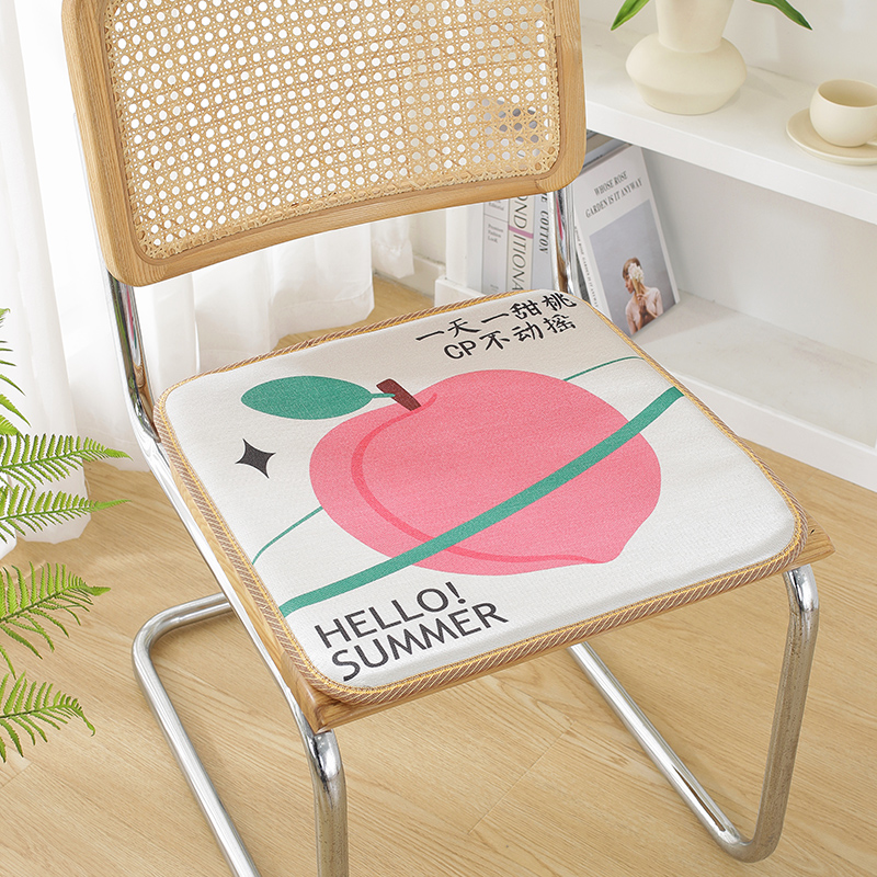 2024新款数码印花冰丝椅垫坐垫夏天透气舒适办公室坐垫 45x45cm 甜桃