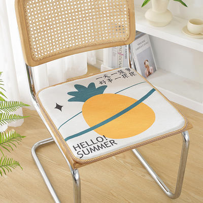 2024新款数码印花冰丝椅垫坐垫夏天透气舒适办公室坐垫 45x45cm 菠萝