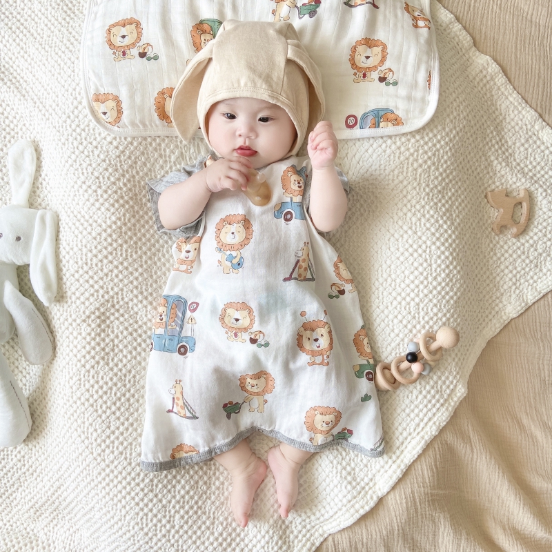 2023新款亲肤竹棉亲子家居服小模特图 婴幼儿按扣款M（推荐身高90-100cm) 乐乐狮
