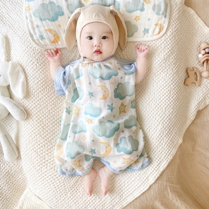 2023新款亲肤竹棉亲子家居服小模特图 婴幼儿按扣款M（推荐身高90-100cm) 星月