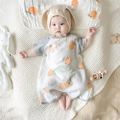 2023新款亲肤竹棉亲子家居服小模特图 婴幼儿按扣款M（推荐身高90-100cm) 桃子小兔