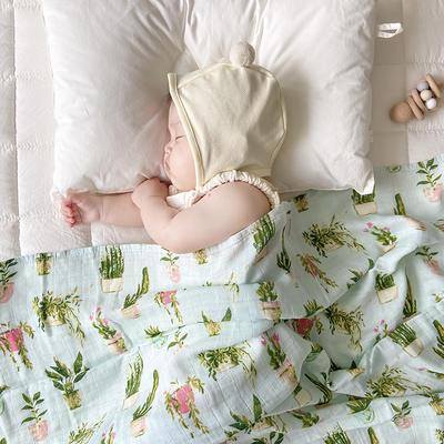 2023新款MB婴幼儿竹棉薄盖毯 120×120cm 仙人掌