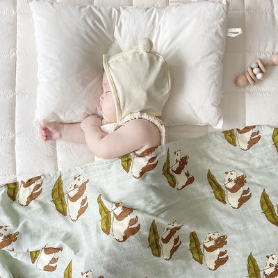 2023新款MB婴幼儿竹棉薄盖毯 120×120cm 熊猫