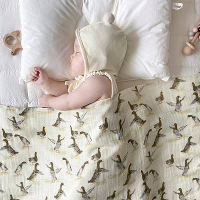 2023新款MB婴幼儿竹棉薄盖毯 120×120cm 鸭子
