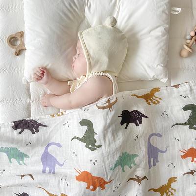 2023新款婴幼儿竹棉薄盖毯 120×120cm 恐龙