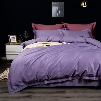 2020新款100支纯色长绒棉四件套 1.5m（5英尺）床单款 丁香紫