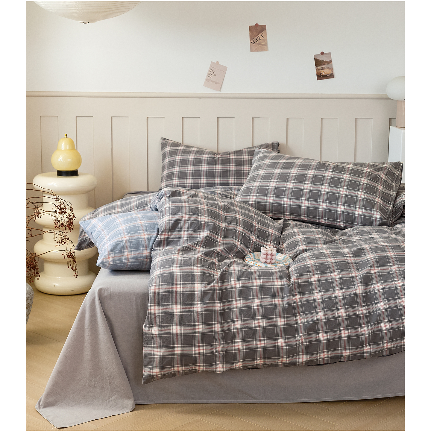 2025新款加厚水洗棉（面料） 抹茶-灰