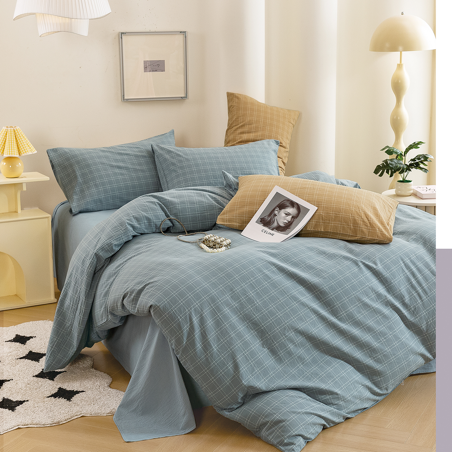 2025新款紧密纺水洗棉（面料） 甜柚-中格兰