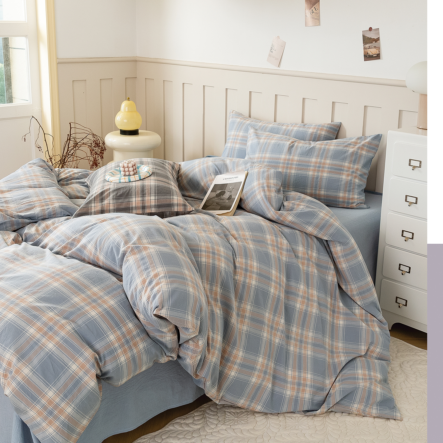 2025新款紧密纺水洗棉（面料） 奶昔-兰