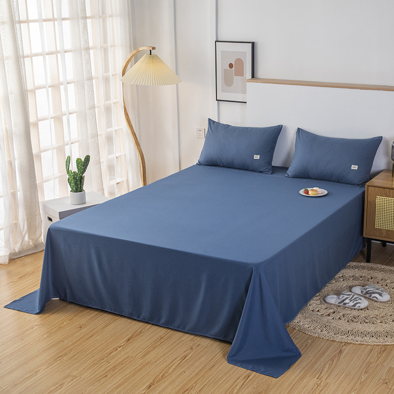 新款纯色磨毛系列单床单 200x230cm 纯色-天蓝