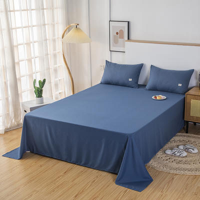 新款纯色磨毛系列单床单 200x230cm 纯色-天蓝