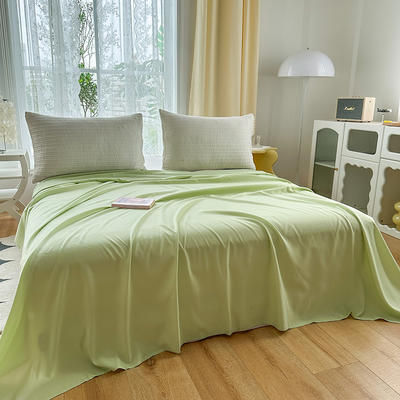 新款斜纹磨毛床单三件套 2.3*2.3m床单三件套 薄荷绿