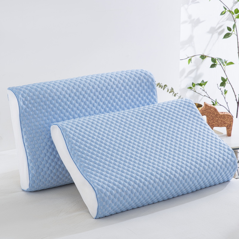 2024新款纯净版冰豆豆乳胶枕枕头枕芯 35*55cm枕套一只 纯净-天空蓝