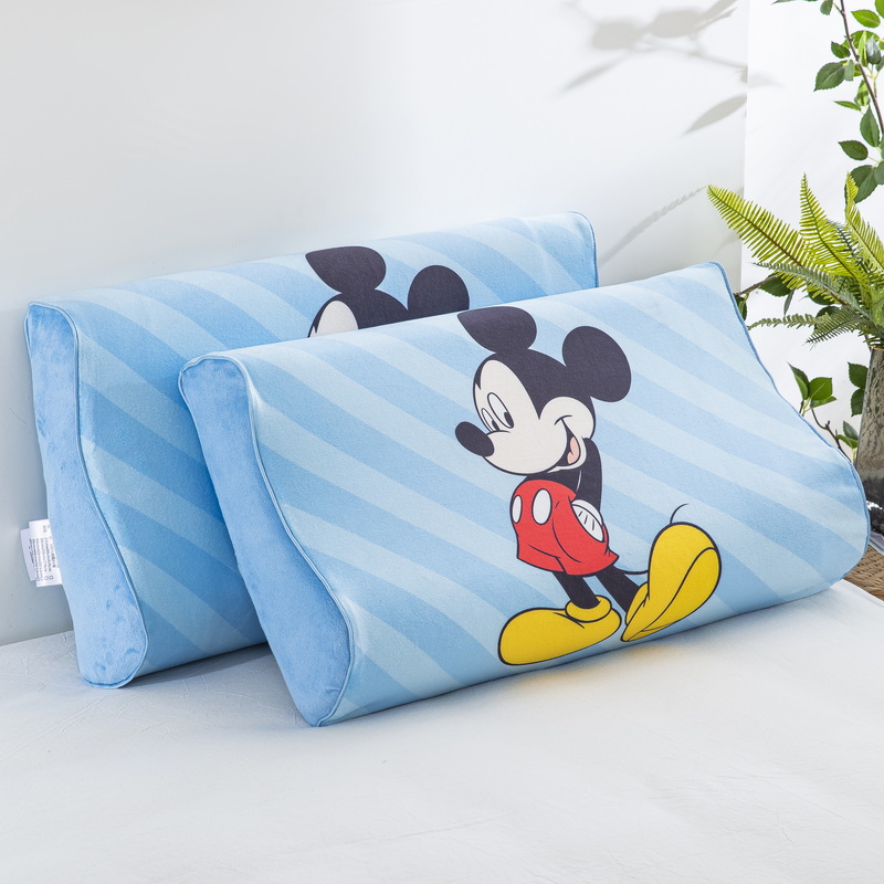 2024新款迪士尼水晶绒乳胶枕头枕芯枕套 含乳胶芯 27*44/6+6cm 米奇
