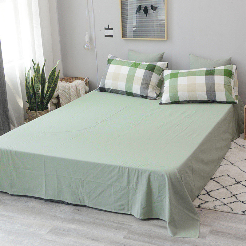 全棉色织水洗棉单品床单 240*250（单床单款） 草绿色