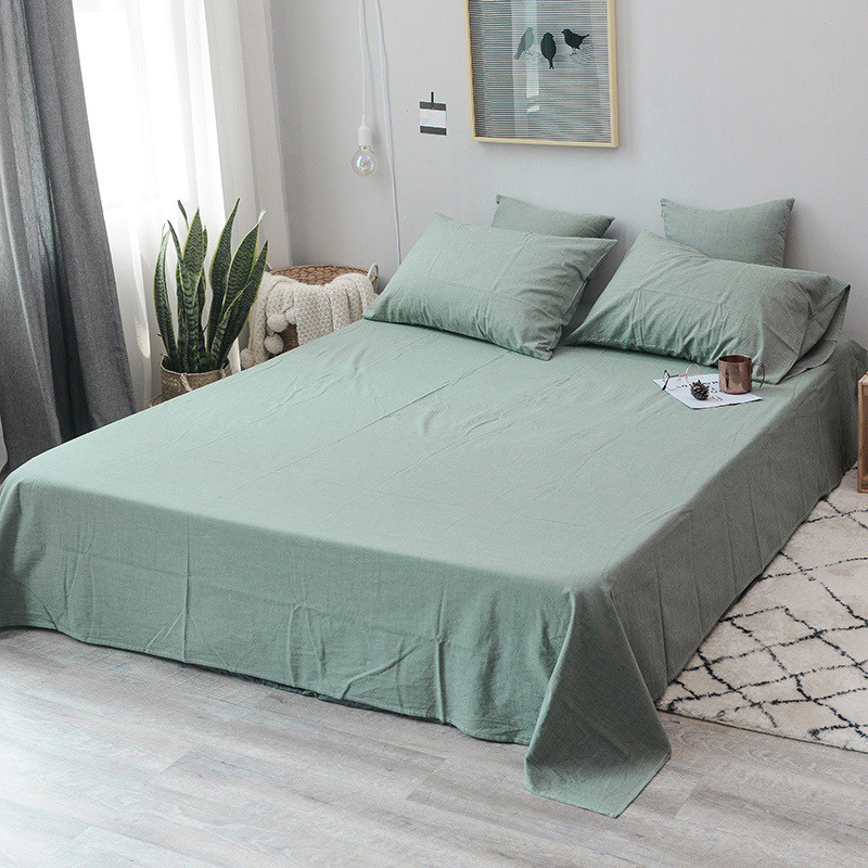 全棉色织水洗棉单品床单 240*250（单床单款） 一抹绿