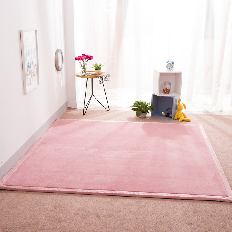 2021地垫地毯飘窗垫宝宝爬行垫（纯色地垫） 8 0 厘米*200厘米 粉色