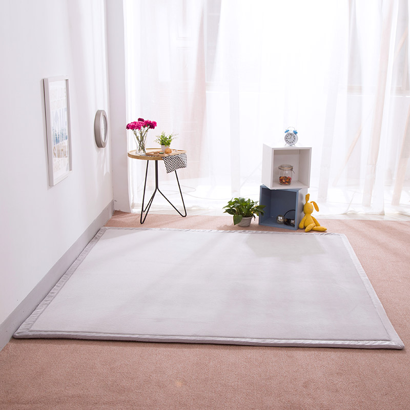2021地垫地毯飘窗垫宝宝爬行垫（纯色地垫） 100厘米*200厘米 灰色