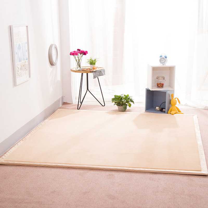2021地垫地毯飘窗垫宝宝爬行垫（纯色地垫） 120厘米*200厘米 米黄色