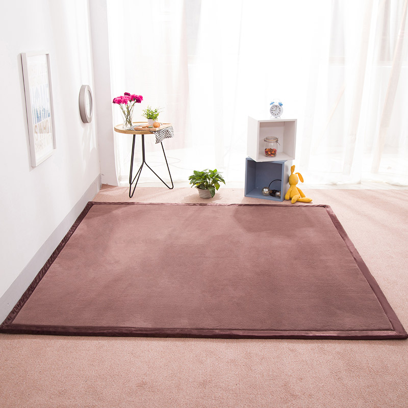 2021地垫地毯飘窗垫宝宝爬行垫（纯色地垫） 100厘米*200厘米 深咖色