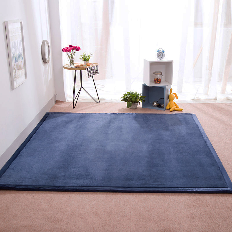 2021地垫地毯飘窗垫宝宝爬行垫（纯色地垫） 100厘米*200厘米 深蓝色