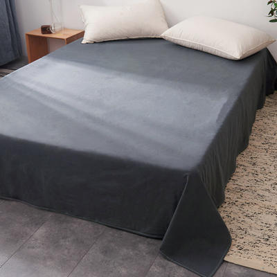 2021新款水洗棉单床单全棉色织同步新款花色 240cmx250cm 细条纹-黑灰色