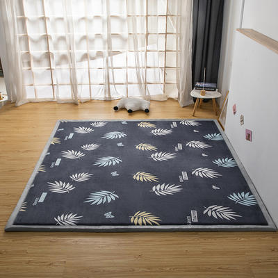 2021地垫地毯飘窗垫宝宝爬行垫(印花地垫) 100厘米*200厘米（厚度3cm） 蓝色树叶