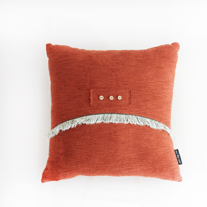 2018新款米卡罗(棉麻系列)抱枕 45x45cm 砖红