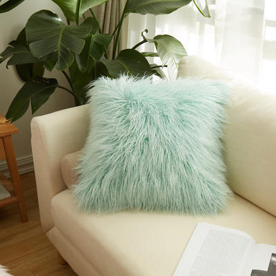 2018新款滩羊毛抱枕（2色） 50X50cm 滩羊毛绿色