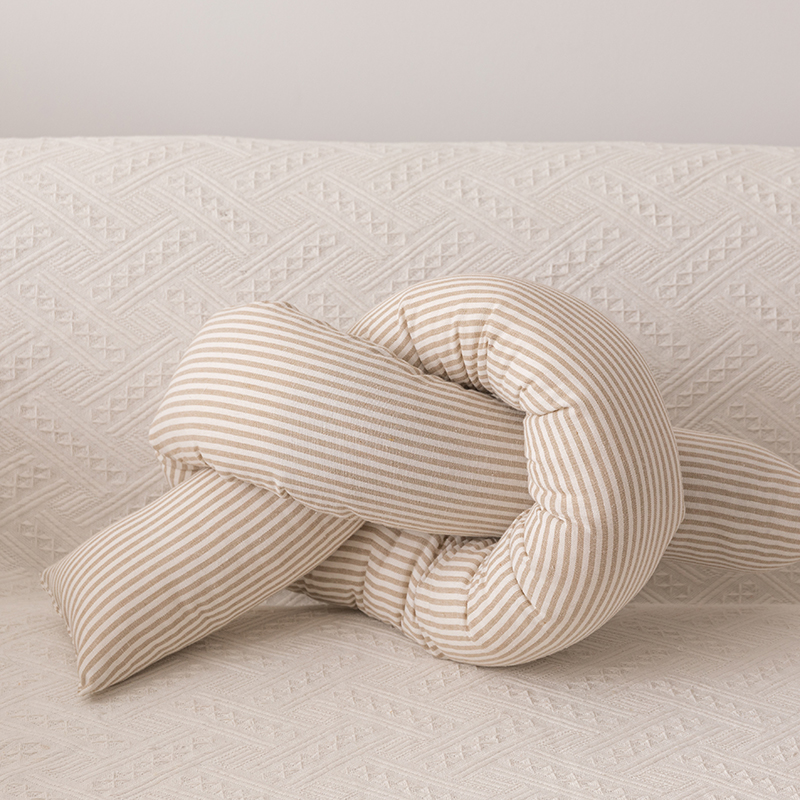 2022新款棉麻条纹系列抱枕 (不可拆卸) 条纹扭扭直径约10cm长180cm