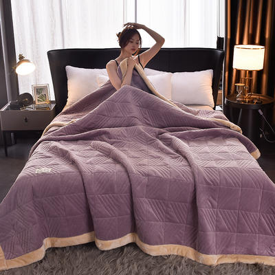 2022新款奶舒绒加厚休闲毛毯系列 180*200cm 浅紫