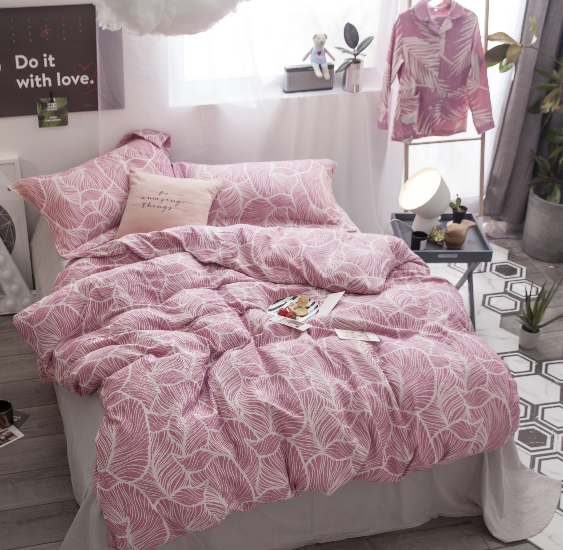 2018新款-全棉多层水柔色织提花四件套